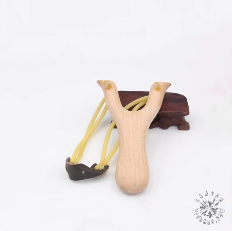 Jouet lance-pierre en bois naturel pour enfants