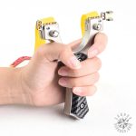 Lance-pierre inox avec design ergonomique et viseur ajustable