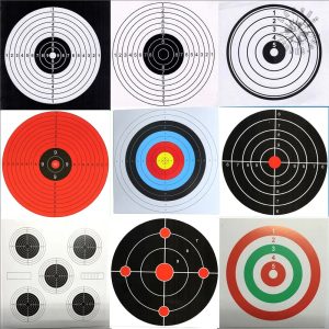 Pack de 20 cibles papier 14x14 cm pour tir sportif